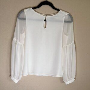 Express Women's White and Cream Blouse, Size XXS